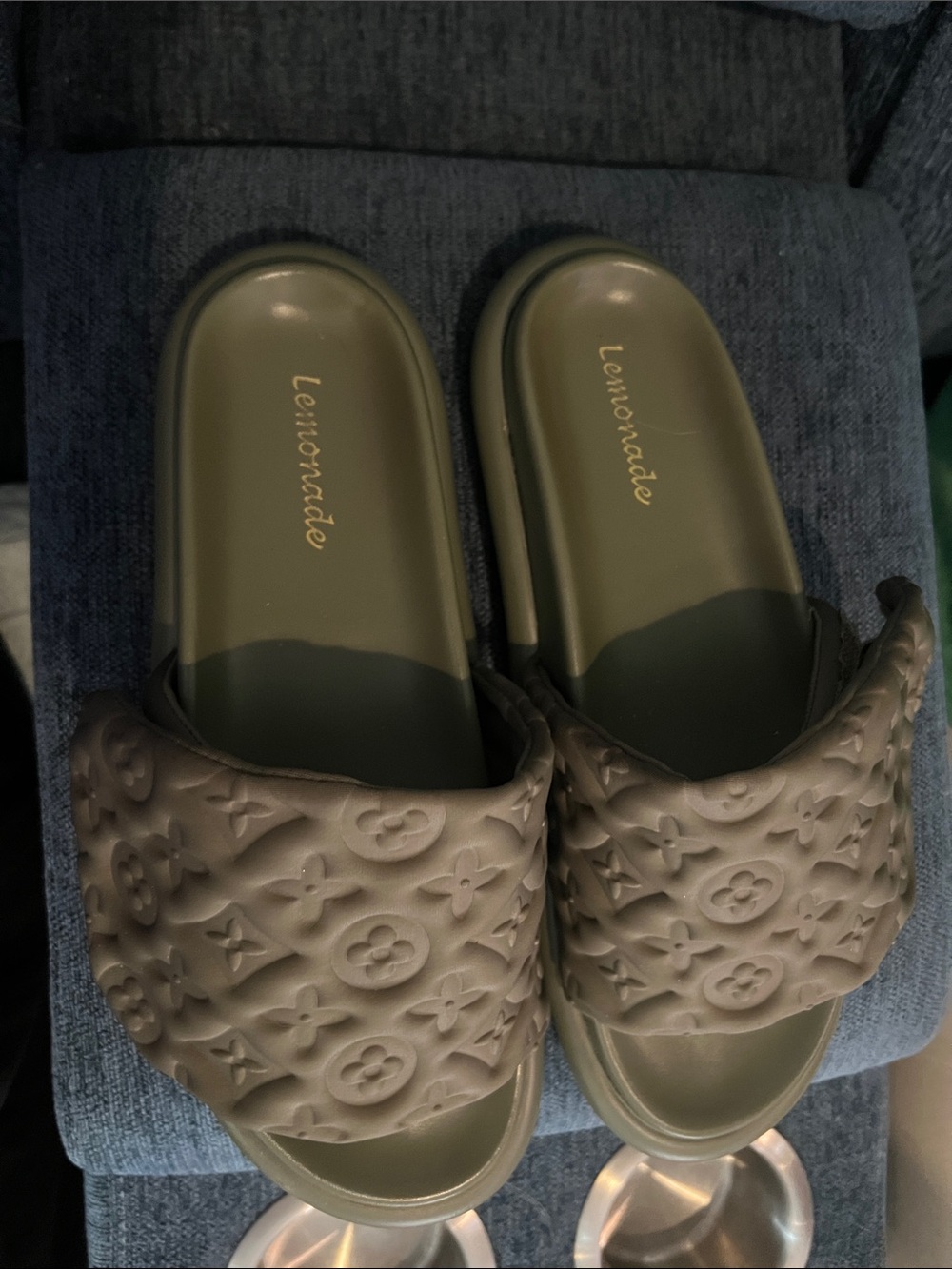 Lemonade brand Olive Green Slide Sandals womens size 10